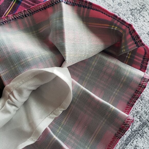Cute Pink Tartan Punk Kilt w/ wallet chain DIY custom + ooak - Picture 14 of 14